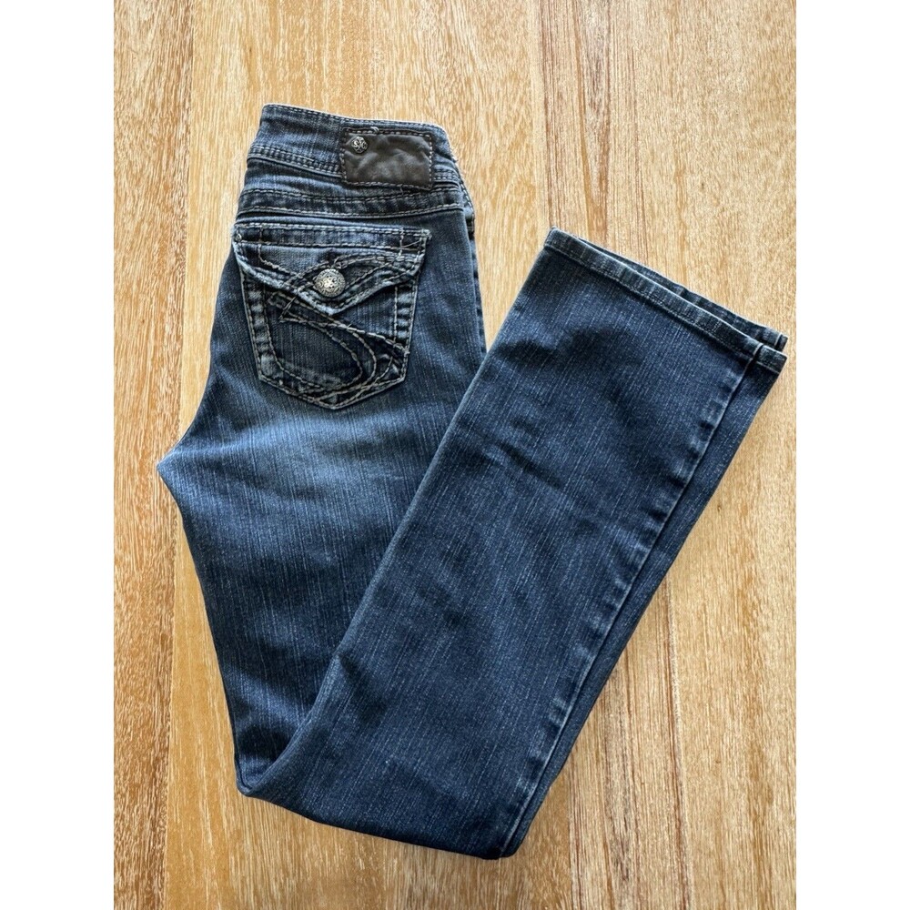 Silver Jeans Co. Suki Surplus Bootcut Jeans Women's 25x32 Dark Wash Flap Pocket